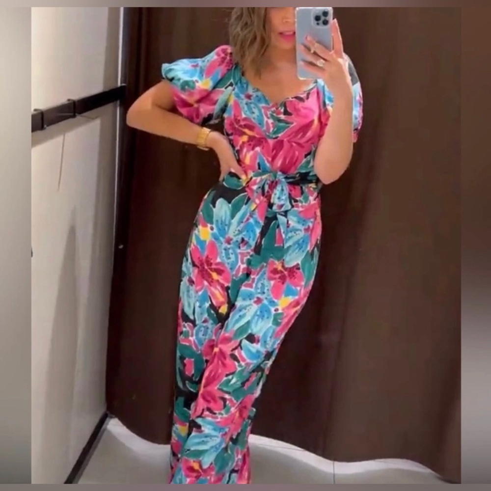 Zara | Colouful Floral Print Jumpsuit Bloggers Favourite - Picture 4 of 9